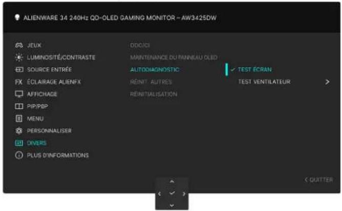 ALIENWARE AW3425DW - Diagnostiques intégrés - 1