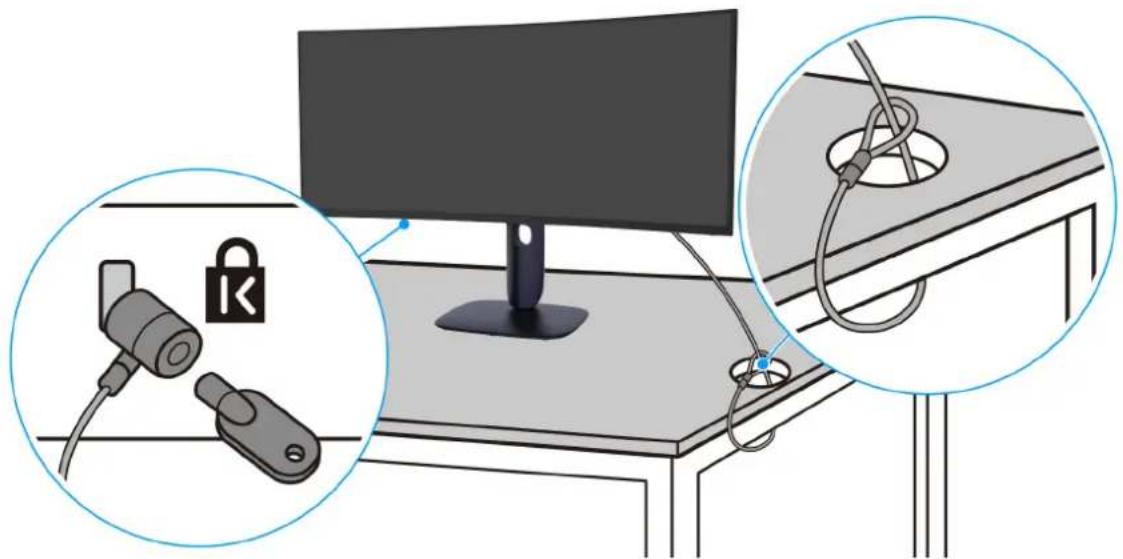 ALIENWARE AW3425DW - Sécuriser votre moniteur avec un verrou Kensington (en option) - 1