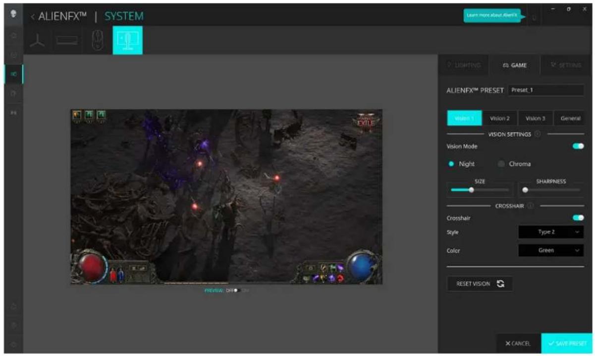 ALIENWARE AW3425DW - Personnalisation des modes de vision - 1