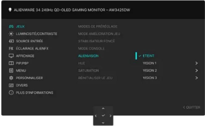 ALIENWARE AW3425DW - MODES DE PRÉRÉGLAGE - 5