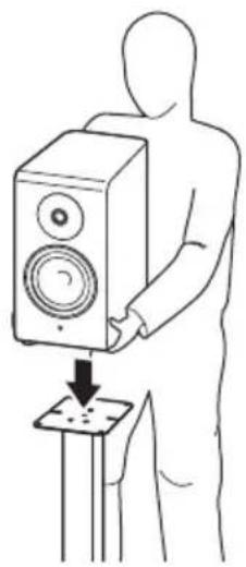 YAMAHA SPS-800A - Den Lautsprecher auf die Platte des Lautsprecherständers abstellen. - 1