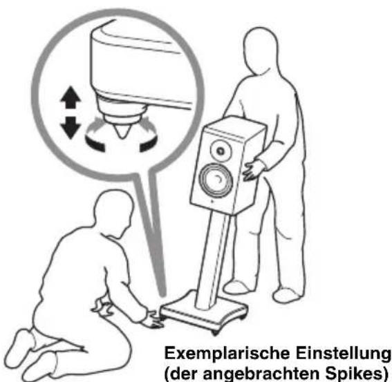 YAMAHA SPS-800A - Füße/Spikes bei angebrachtem Lautsprecher einstellen - 1