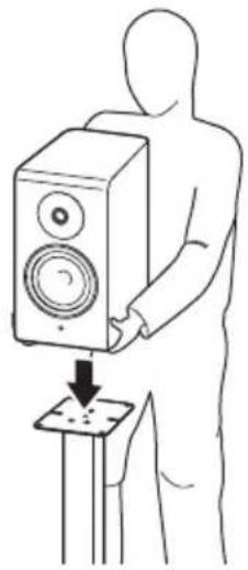 YAMAHA SPS-800A - 將揚聲器置於揚聲器腳架的固定板上。 - 1