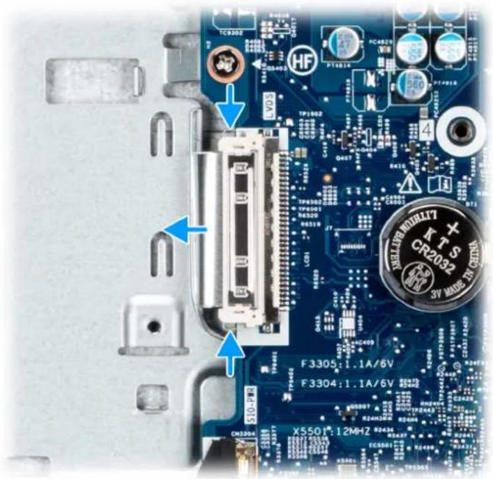 DELL Pro 24 QC24250 - Déconnexion du câble d'écran de son connecteur sur la carte système - 1