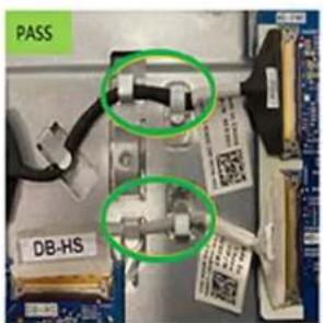 DELL Pro 24 QC24250 - Acheminement correct du câble d'alimentation (MB-PWR) et du câble haut débit (MB-HS) - 3