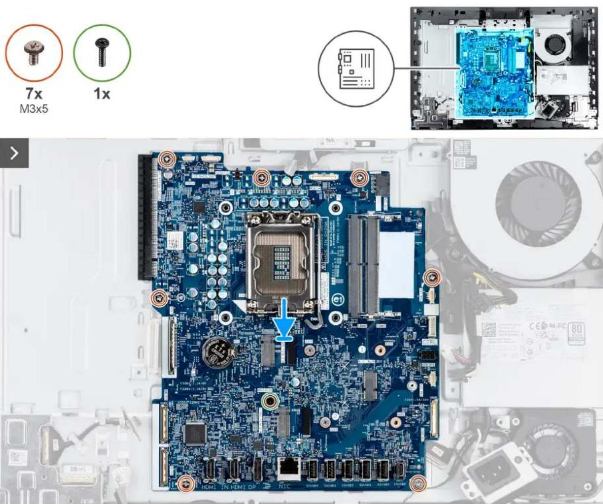 DELL Pro 24 QC24250 - Figure 74. Légendes de la carte système - 1