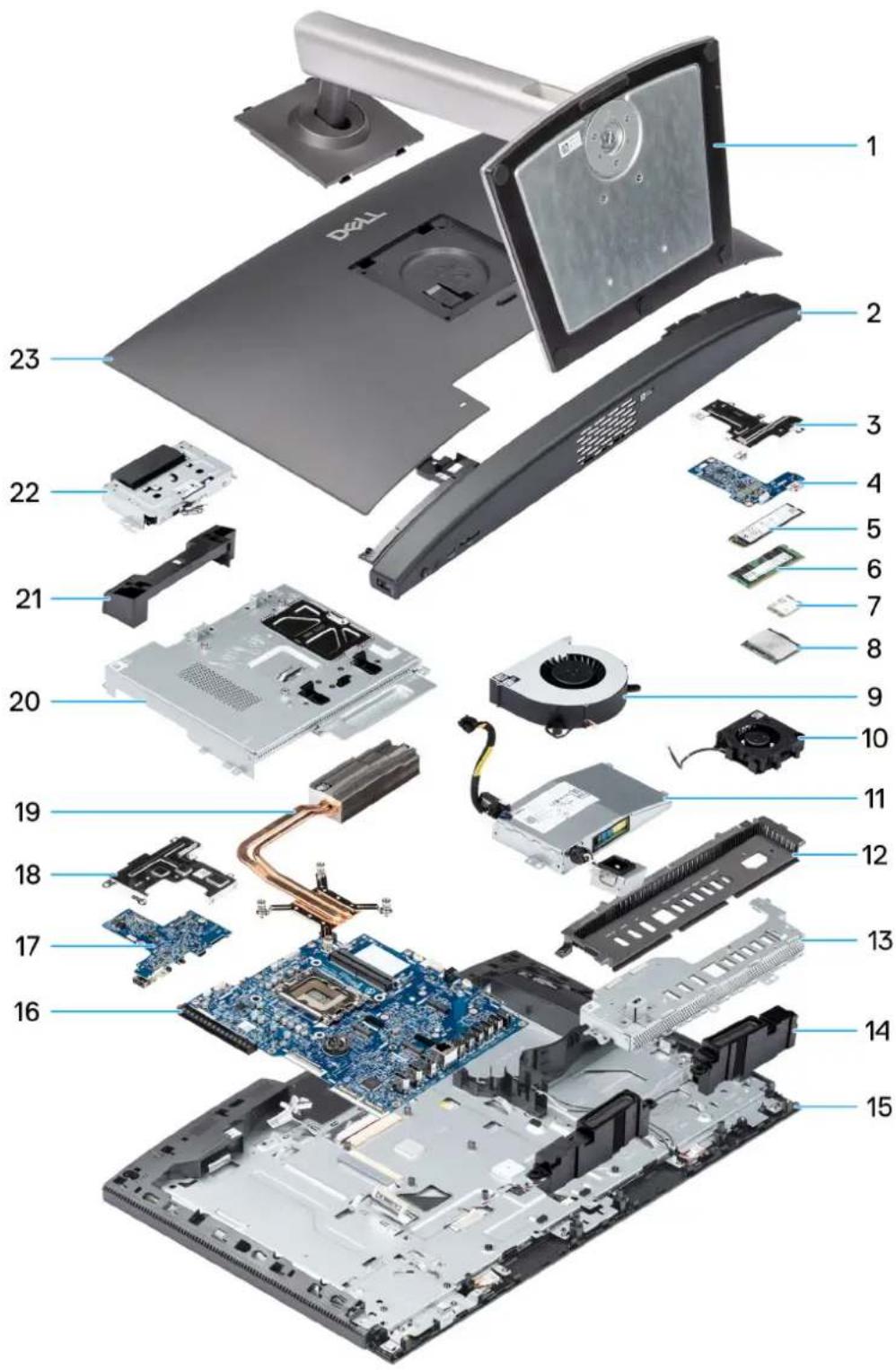 DELL Pro 24 QC24250 - Principaux composants de votre ordinateur Dell Pro 24 tout-en-un QC24250 - 1