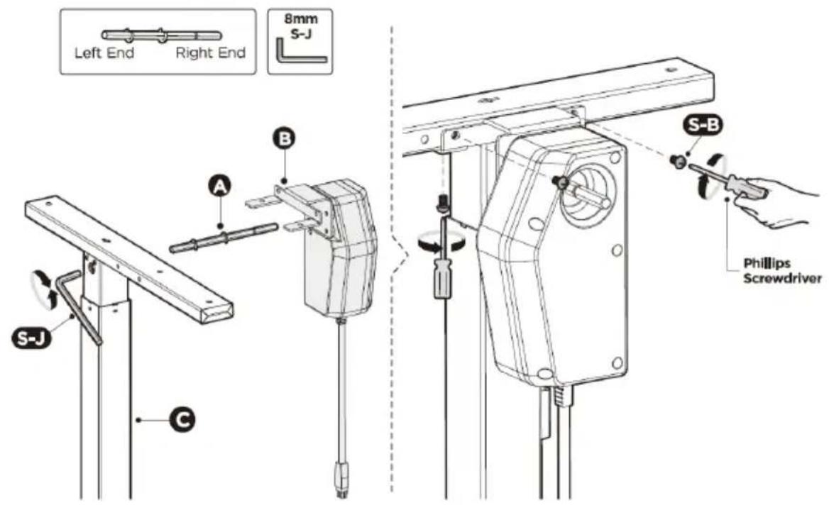 Fromm & Starck STAR_DESK_21 - SCHRITT 1: Befestigung des Motors an der Hubsäule - 1