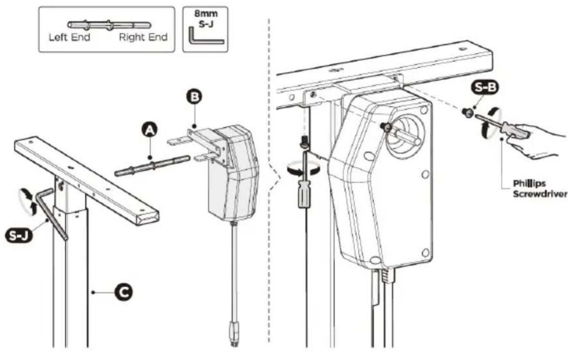 Fromm & Starck STAR_DESK_21 - PASSO 1: Fissaggio del motore alla colonna di sollevamento - 1