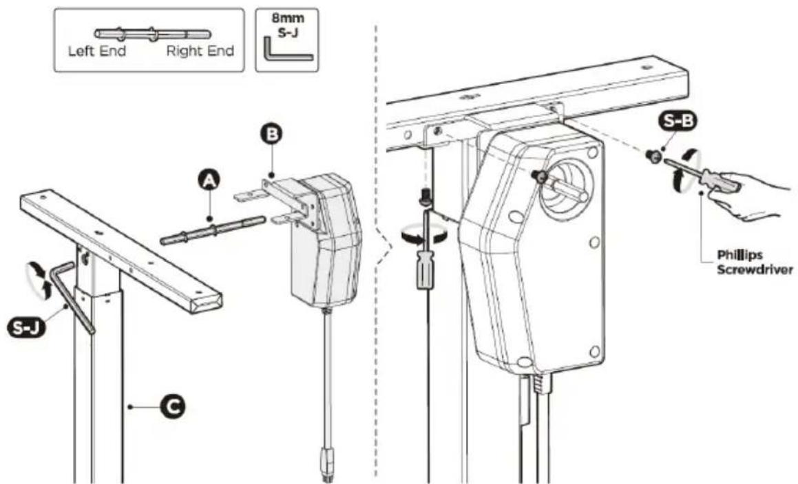 Fromm & Starck STAR_DESK_21 - LÉPÉS: A motor felszerelése az emelőoszlopra - 1