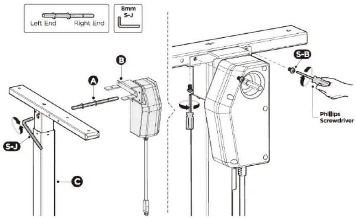 Fromm & Starck STAR_DESK_21 - PASO 1: Fijación del motor a la columna de elevación - 1