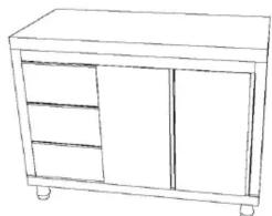 Royal Catering RCSSCB-180X70-S - WITH SLIDING DOOR AND DRAWERS - 11