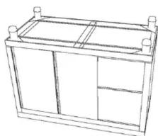 Royal Catering RCSSCB-180X70-S - WITH SLIDING DOOR AND DRAWERS - 10