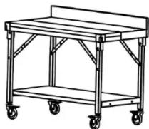 Royal Catering RCWT-01 - WORK TABLE WITH PLASTIC CUTTING BOARD - 8