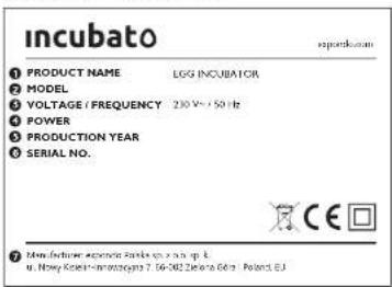 incubato IN-112DDI - NAMEPLATE TRANSLATIONS - 1
