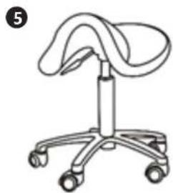 Physa TERNI WHITE - SADDLE/WORK STOOL - 5