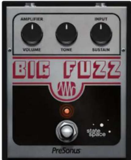 AMPLIFIER VOLUME TONE SUSTAIN INPUT BIG FUZZ PreSonus state space