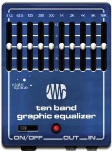 31.2 62.5 125 250 500 1K 2K 4K 8K 16K state space ten band graphic equalizer ON/OFF——OUT——IN——
