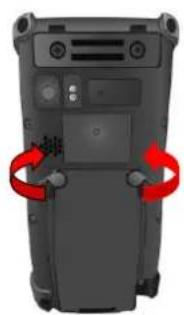 Unitech PA820 - 電池の取り付け方 - 1