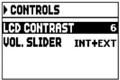 Viscount Cantorum Duo - CONFIGURING THE VOLUME CONTROL AND ADJUSTING THE DISPLAY CONTRAST (CONTROLS function) - 1