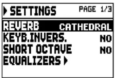Viscount Cantorum Duo - INSTRUMENT GENERAL SETTINGS (SETTINGS menu) - 1