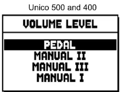 Viscount Unico 300 - REGULATING THE VOLUME (VOLUME LEVEL function) - 1