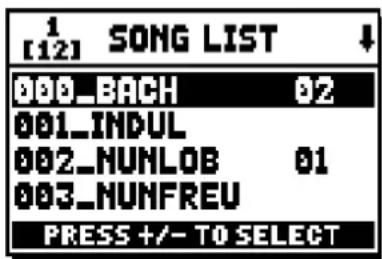 Viscount Unico 300 - LES LISTES DE CHANSONS (fonction SONGLIST) - 2