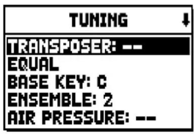 Viscount Unico 300 - TUNING THE INSTRUMENT (TUNING menu) - 1