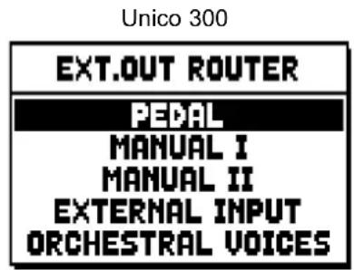 Viscount Unico 300 - SETTING THE ROUTING OF THE VOICES ON THE REAR AUDIO OUTPUTS (EXT. OUT ROUTER function) - 2