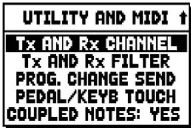 Viscount Unico 300 - UTILITY AND MIDI FUNCTIONS (UTIL. & MIDI menu) - 3