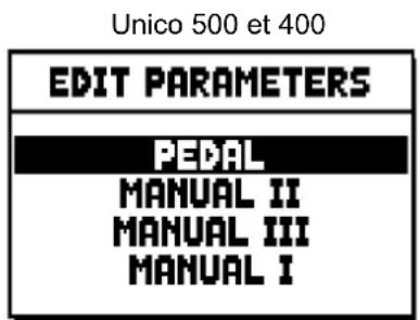 Viscount Unico 300 - REGLAGE DES PARAMETRES AUDIO (fonction EDIT PARAMETERS) - 1