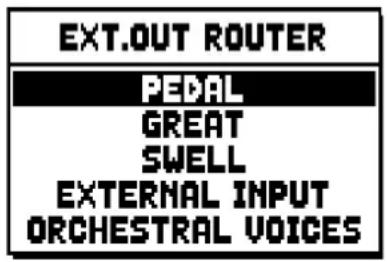 Viscount Unico 300 - CANALIZZAZIONE DELLE VOCI SULLE USCITE AUDIO POSTERIORI (funzione EXT. OUT ROUTER) - 3
