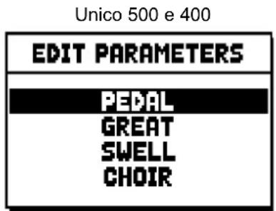 Viscount Unico 300 - REGOLAZIONE DEI PARAMETRI AUDIO (funzione EDIT PARAMETERS) - 1