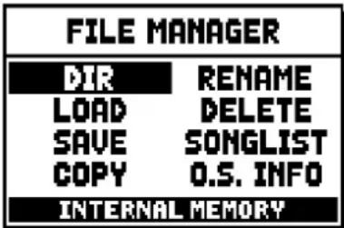 Viscount Unico 300 - FILE MANAGEMENT FUNCTIONS (FILE MANAG. menu) - 1