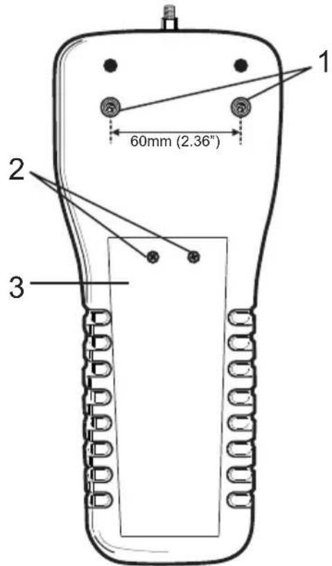 Extech 475040 - METER BACK AND MOUNTING SCREW DESCRIPTION - 1