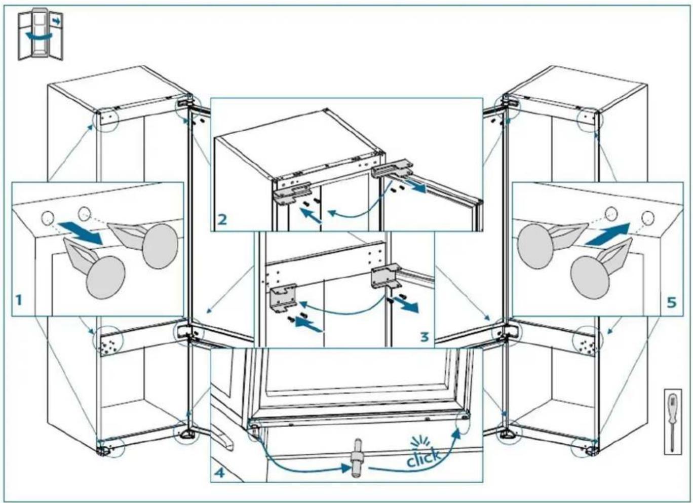 VEDETTE VIC175EN - Inverser le sens d'ouverture des portes - 1
