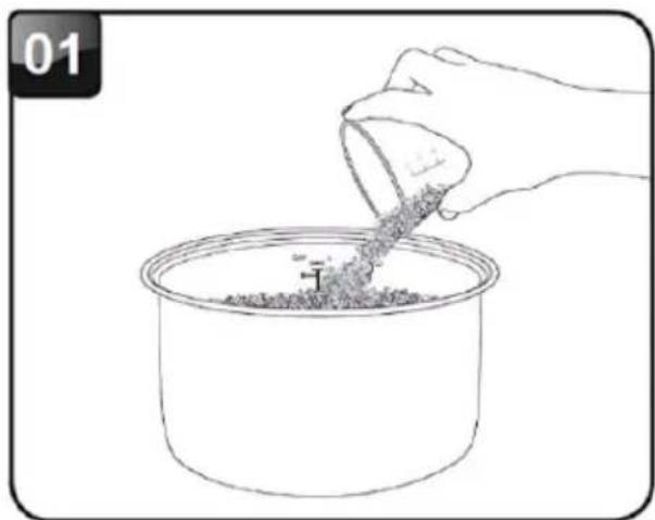 Brentwood RC-5116DS - USING THE WHITE OR BROWN RICE MODE - 1