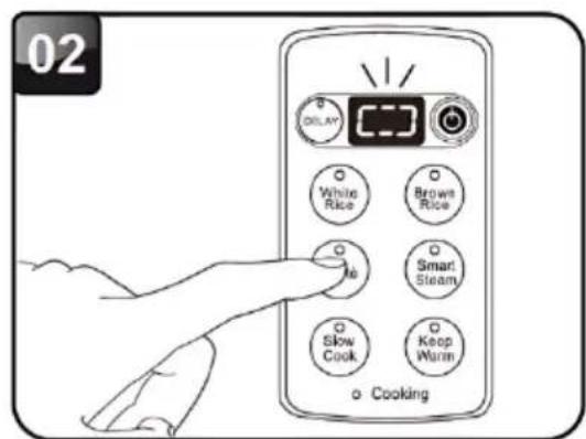 02 DELAY White Rice Brown Rice No Smart Steam Slow Cook Keep Warm Cooking