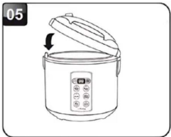 Brentwood RC-5116DS - USANDO EL MODO DE ARROZ BLANCO O INTEGRAL - 5