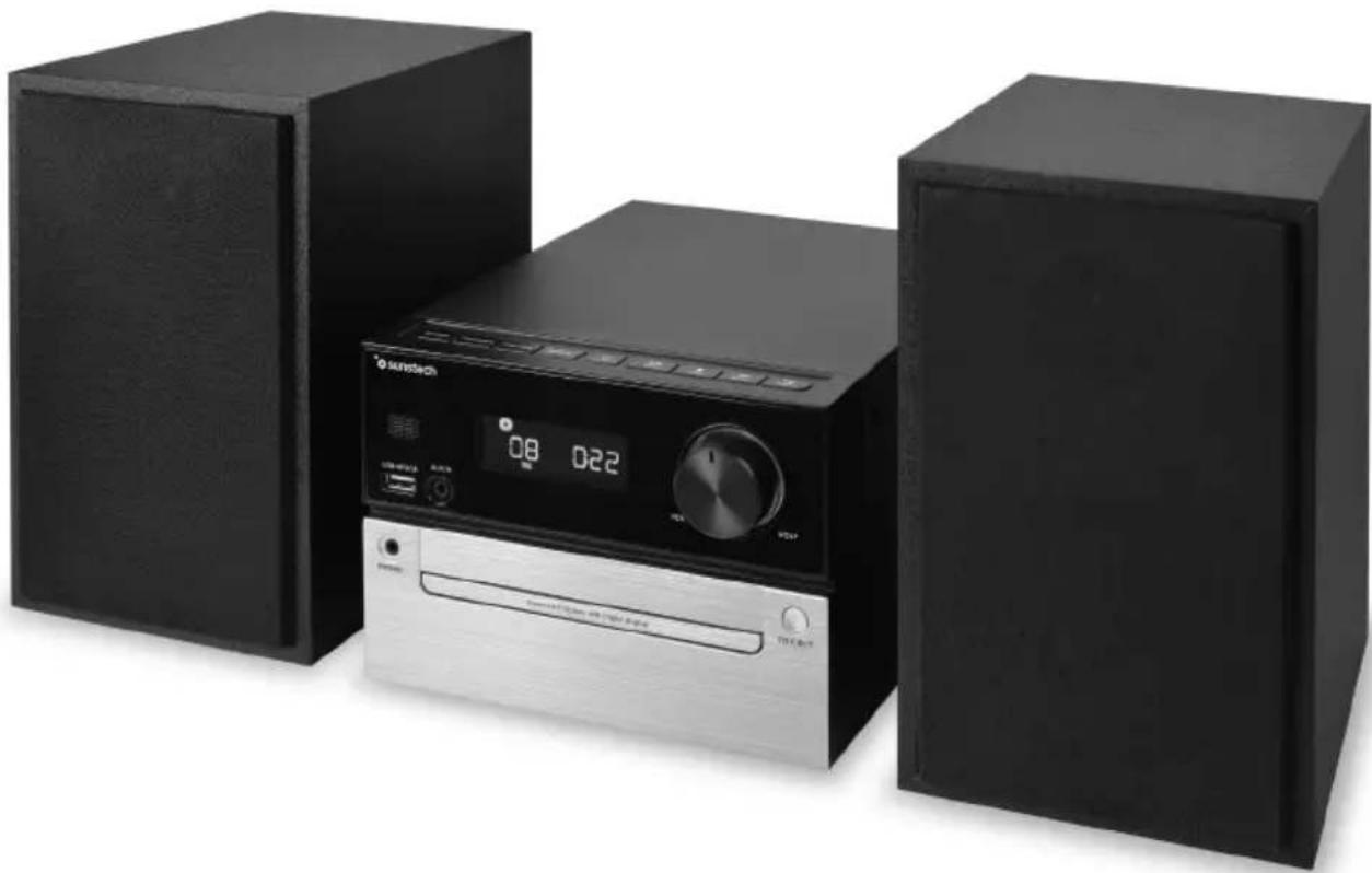 Sunstech MIC200BT - SISTEMA DE MÚSICA BT CD COM RECEPTOR ESTÉREO DE FM DIGITAL E CONTROLE REMOTO - 1