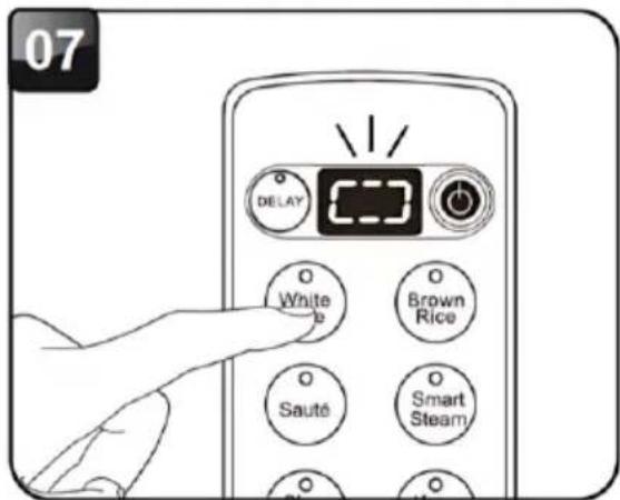 Brentwood RC-5110DS - USANDO EL MODO DE ARROZ BLANCO O INTEGRAL - 7