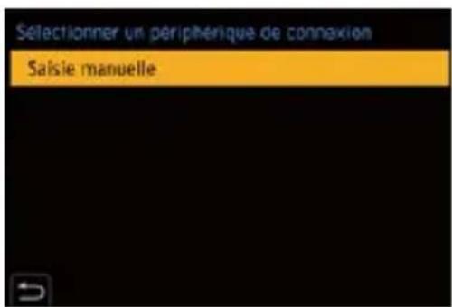 Selectionner un périphérique de connexion Saisie manuelle