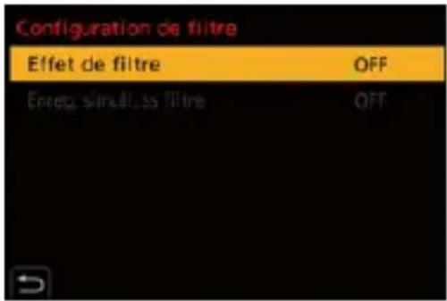 Configuration de filtre Effet de filtre OFF Ecore, simulas filtre OFF