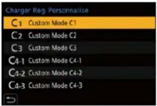 Charger Reg. Personnalise C1 Custom Mode C1 C2 Custom Mode C2 C3 Custom Mode C3 C4-1 Custom Mode C4-1 C4-2 Custom Mode C4-2 C4-3 Custom Mode C4-3