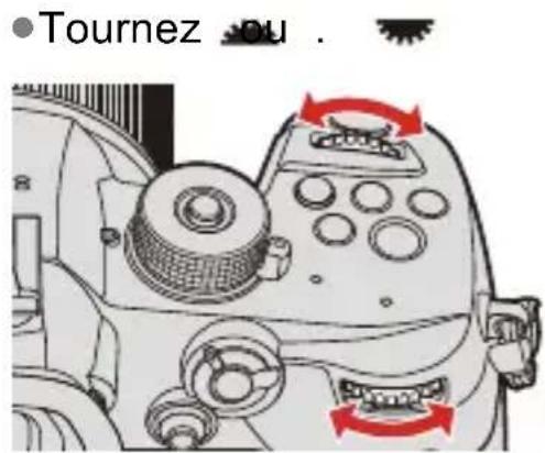 • Tournez ou .