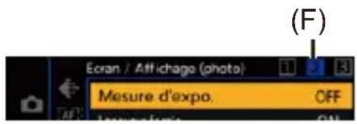Ecran / Affichage (photo) (F) Mesure d'expo. OFF