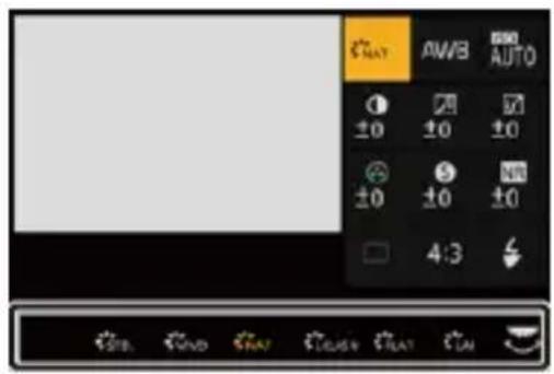 LIGHT AWB AUTO ±0 ±0 ±0 ±0 ±0 4:3 STB. WND CHAT CHASK CHAT CHA
