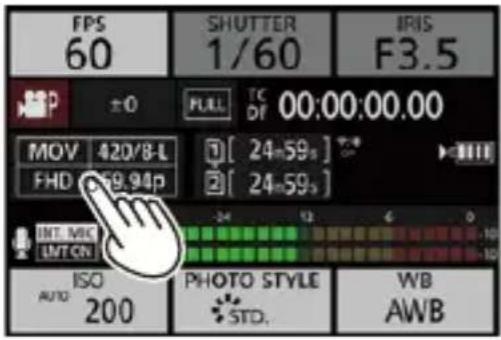 PANASONIC Lumix DC-GH5 II - Afficher [Qualité enr. (Ma liste)] le panneau de contrôle - 1