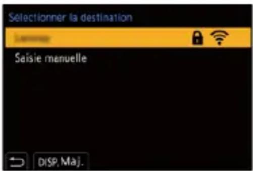 Selectionner la destination Saisie manuelle DISP. Maj.