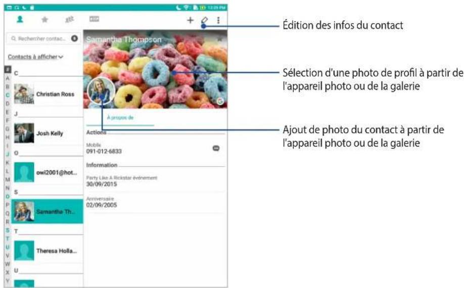 ASUS ZenPad 3 8.0 Z581KL - Personnaliser le profil d'un contact - 1
